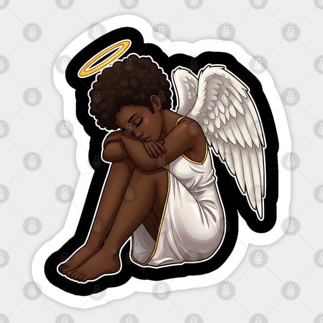 Black Angel Black Girl Magic Sticker by UrbanLifeApparel